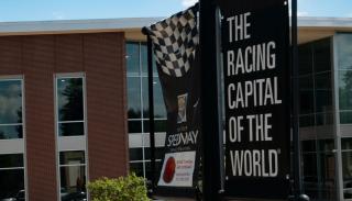 Racing Capital flag on Main Street