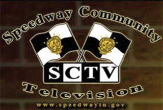 SCTV logo with black and white race flags