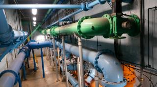 Pipes inside the water plant