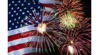 US Flag and fireworks