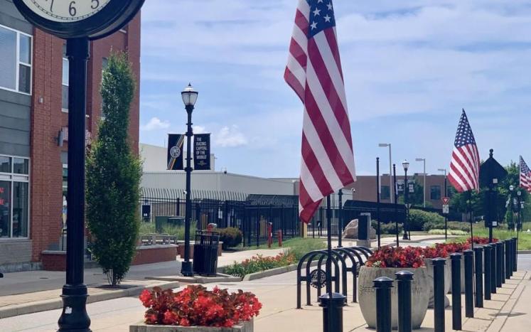 US Flags on Main Street