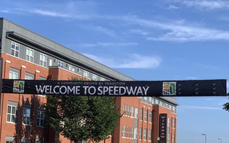 Town of speedway banner