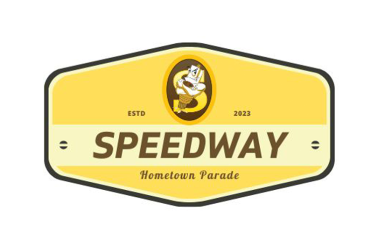 logo with sparkplug and text speedway hometown parade