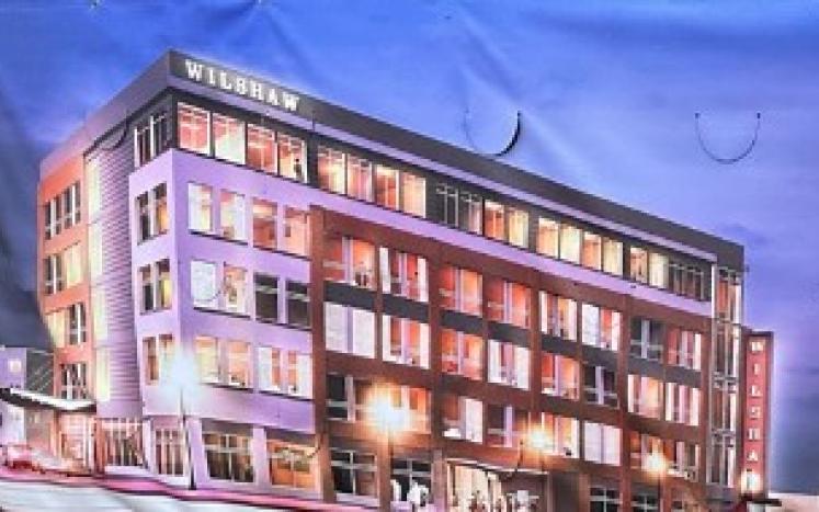 Banner of Wilshaw Hotel rendering once completed